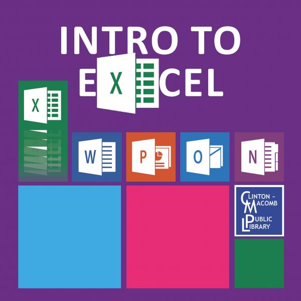 Intro to Excel purple advertisement banner with the Windows start menu and Word icons.