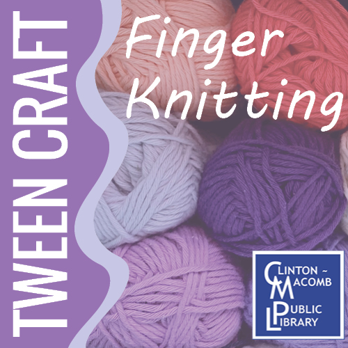 photo of balls of yarn with text that says tween craft finger knitting
